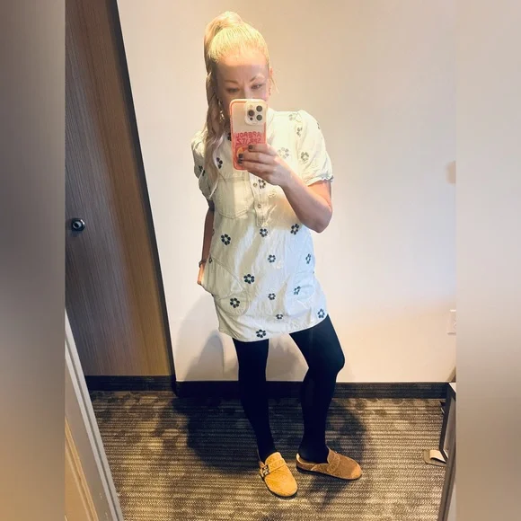 Anthropologie Pilcro The Aly Embroidered Puff Sleeve Mjni Dress - Picture 7 of 7